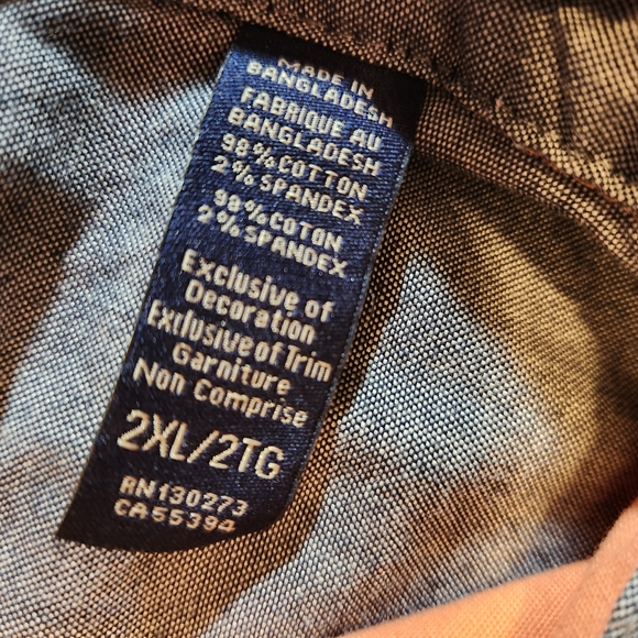 Wrangler Flex for Comfort orange button up shirt Size 2XL - Picture 3 of 8